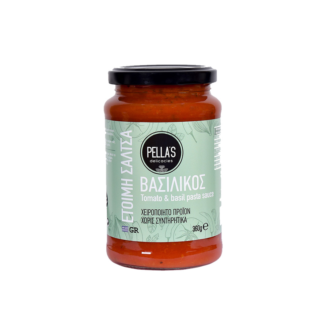 Σάλτσα Τομάτας με Βασιλικό 360gr Pella's Delicacies