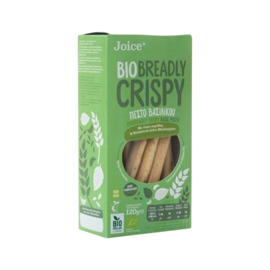 Κριτσίνια με Πέστο Βασιλικού Bio Breadly Crispy 120gr Joice