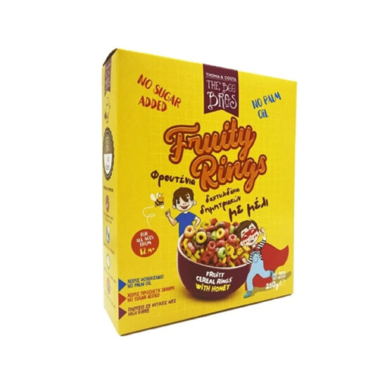 Δημητριακά Δαχτυλιδάκια Φρουτένια με Μέλι 250gr The Bee Bros