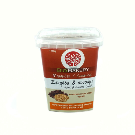 Μπισκότα Σταφίδα & Σουσάμι Bio 170gr Οικοπάλ