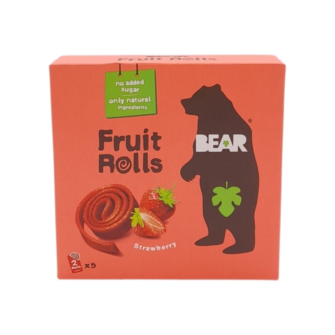 Αποξηραμένα Ρολάκια Φράουλας Fruit Rolls (5x20g) Bear Snacks