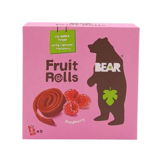 Αποξηραμένα Ρολάκια Σμέουρου Fruit Rolls (5x20g) Bear Snacks