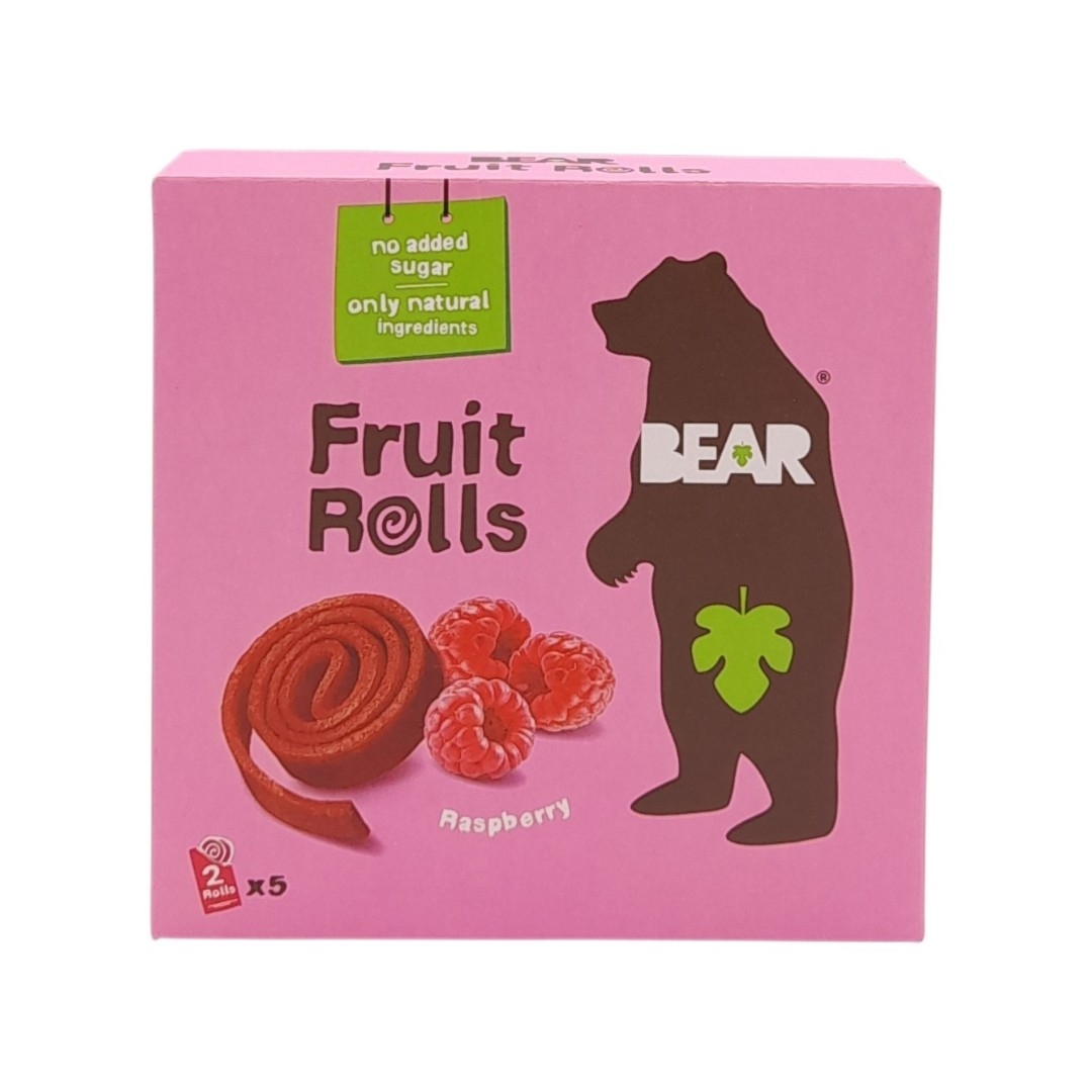 Αποξηραμένα Ρολάκια Σμέουρου Fruit Rolls (5x20g) Bear Snacks