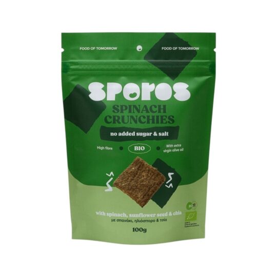 Κράκερ με Σπανάκι, Ηλιόσπορο & Τσία Bio 100g Sporos
