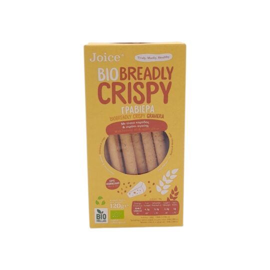 Κριτσίνια με Γραβιέρα Bio Breadly Crispy 120gr Joice