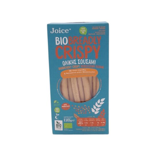 Κριτσίνια με Σουσάμι Ολικής Bio Breadly Crispy 120gr Joice