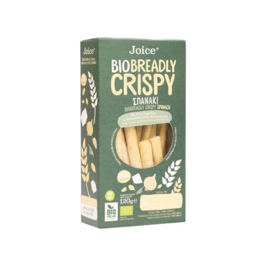 Κριτσίνια με Σπανάκι Bio Breadly Crispy 120gr Joice