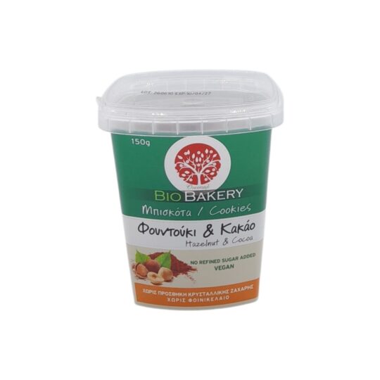 Μπισκότα Φουντούκι & Κακάο Bio 150gr Οικοπάλ