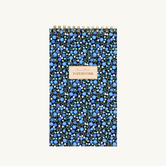 Σημειωματάριο Σπιράλ Μπλε Floral 21x12cm
