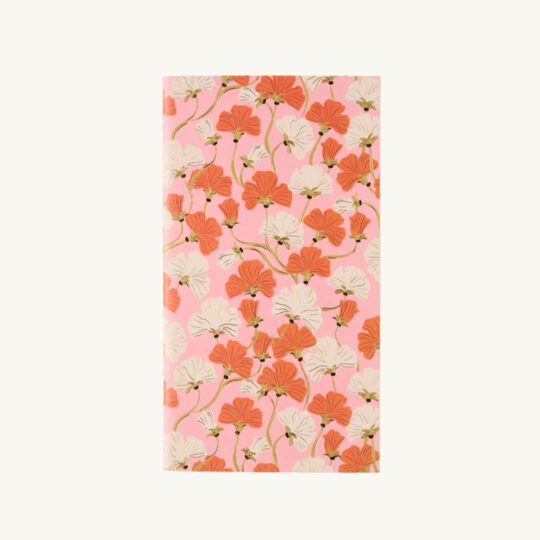 Σημειωματάριο Ροζ Floral χωρίς Γραμμές 19x10,5cm