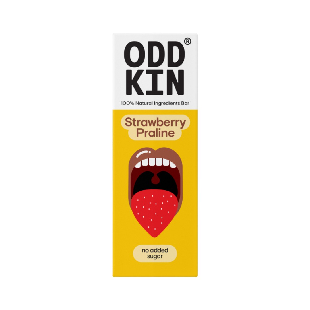 Μπάρα Φράουλα & Πραλίνα 50gr Oddkin