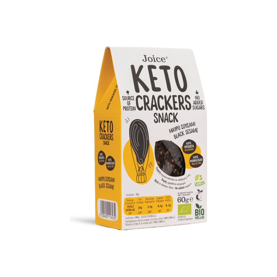 Κράκερ με Μαύρο Σουσάμι Bio 60gr Keto Crackers Joice