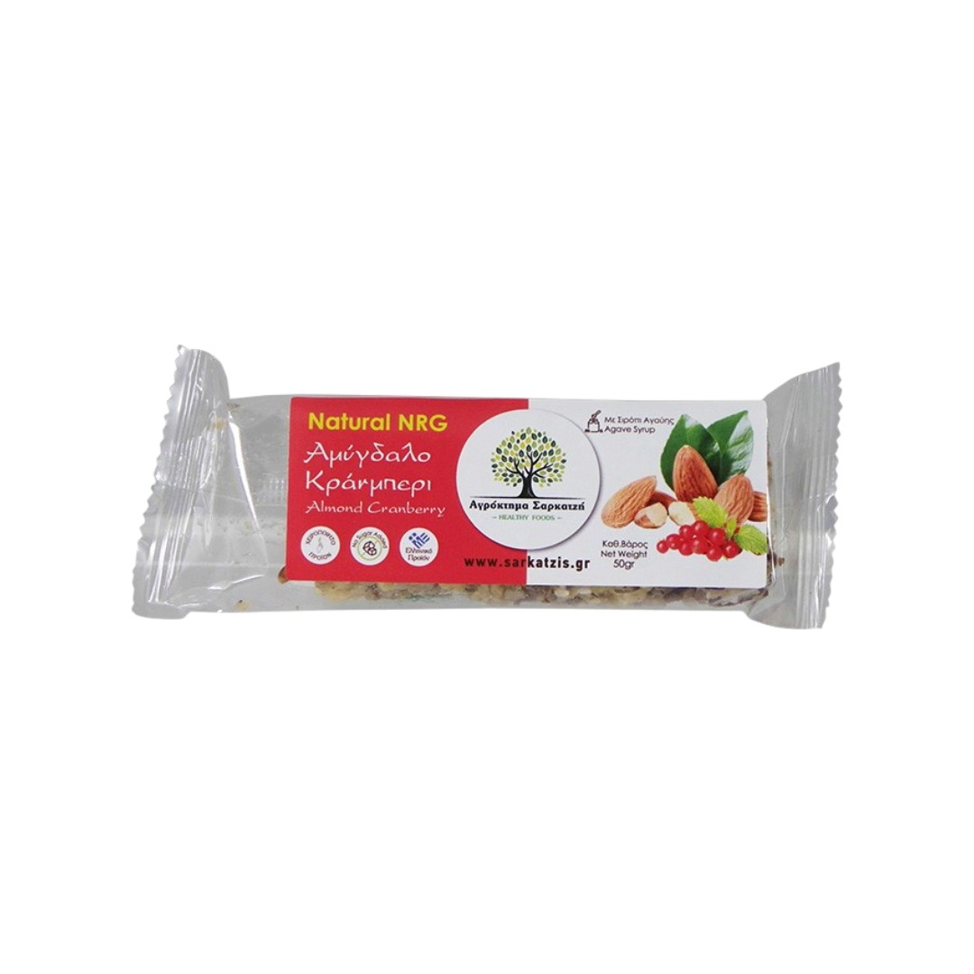 Μπάρα Αμύγδαλο & Κράνμπερι 50g Αγρόκτημα Σαρκατζή